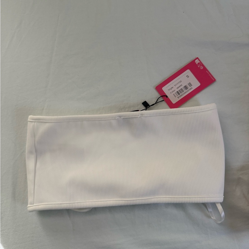 Edikted White Ribbed Tube Top - Picture 2 of 2